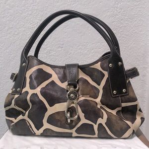 Dooney & Burke large giraffe print leather purse